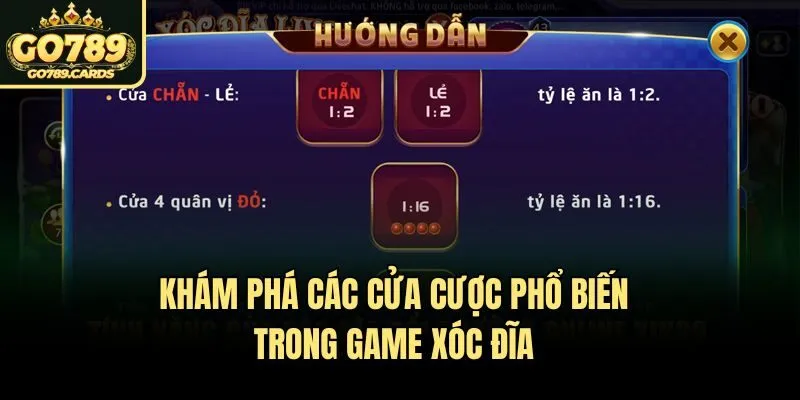 Xóc Đĩa Khám phá các cửa cược phổ biến trong game xóc đĩa